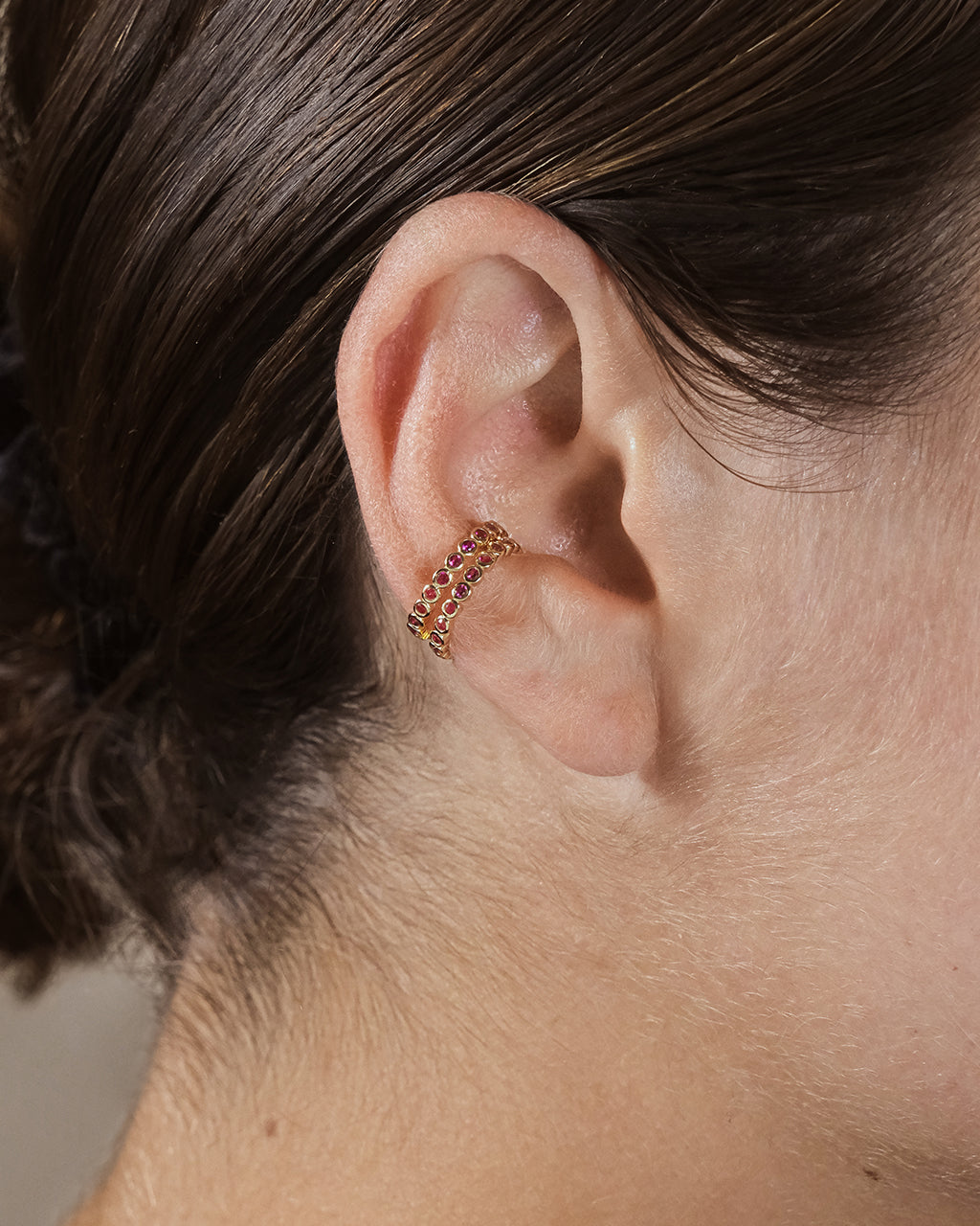 Sterling Silver Delicate Bubble CZ Ear Cuff Set of 2