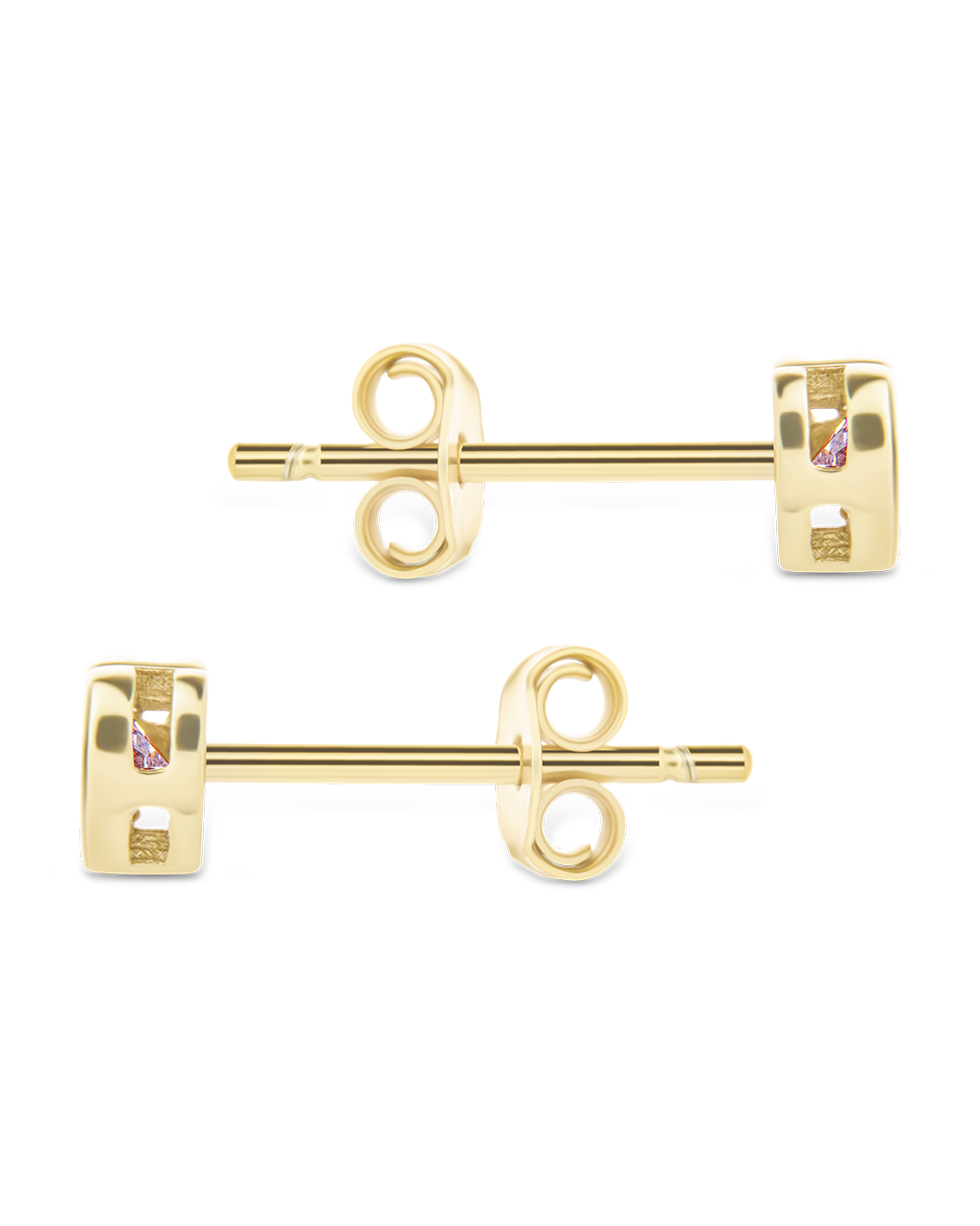 Sterling Silver 2mm Heart CZ Stud Earrings