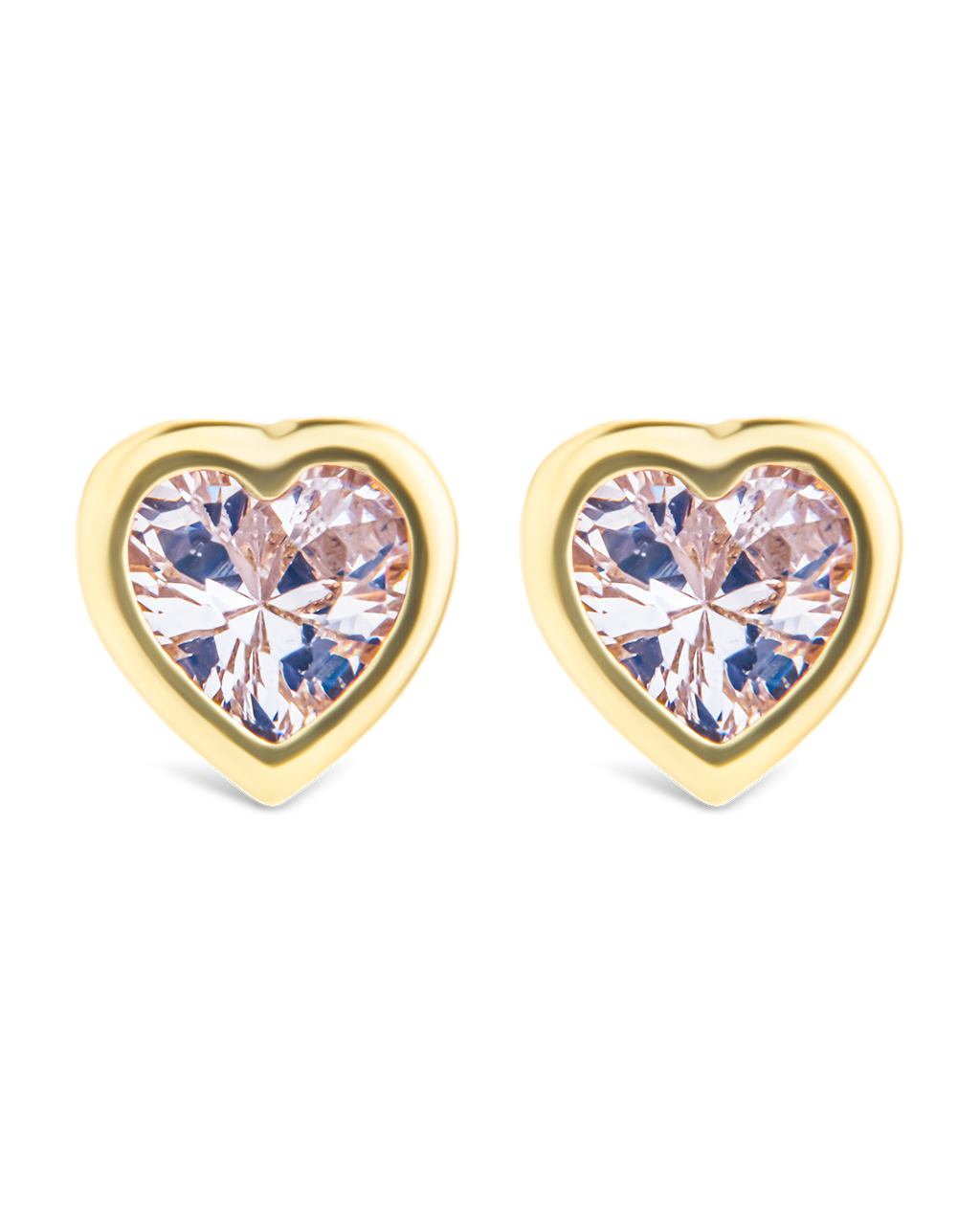 Sterling Silver 2mm Heart CZ Stud Earrings