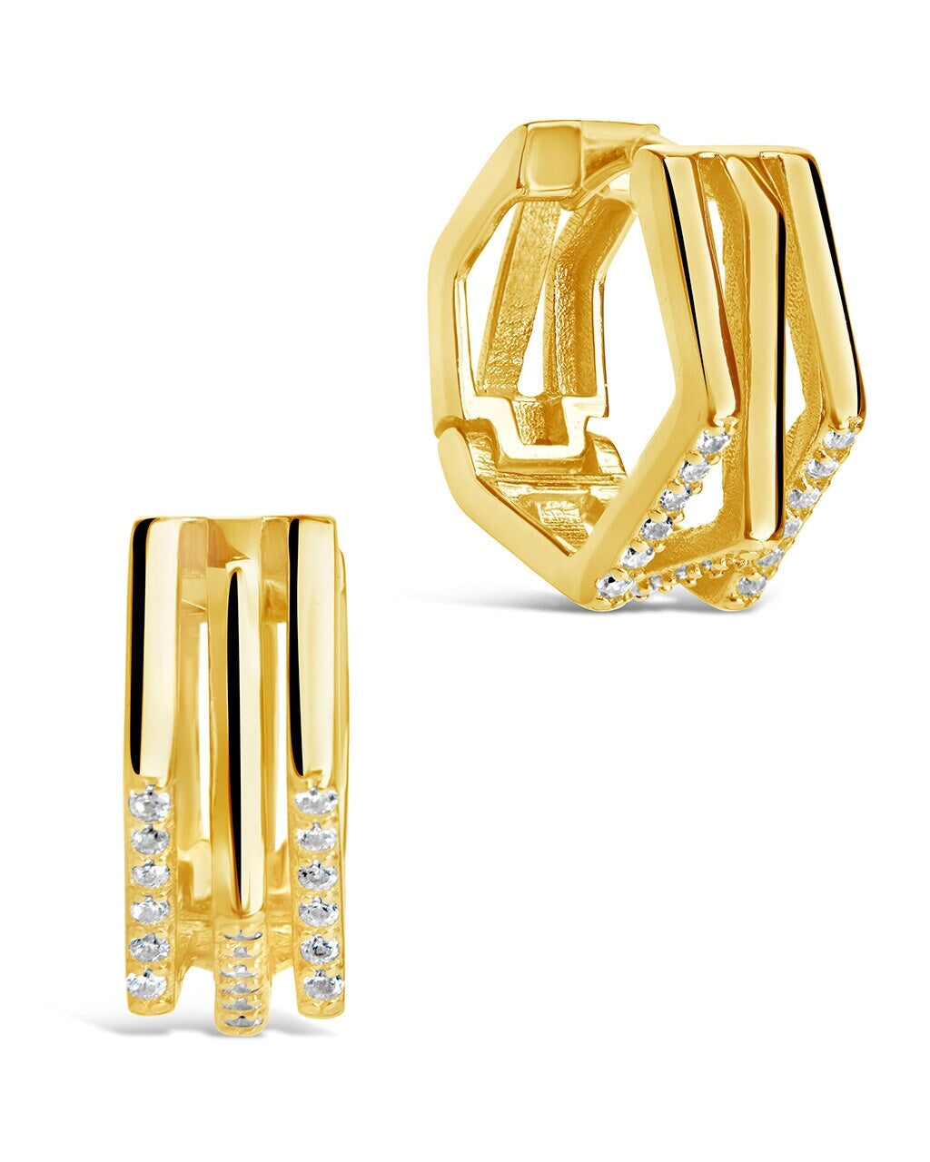 Men's Jewelry | Geometric CZ Micro Hoop Earrings – Sterling