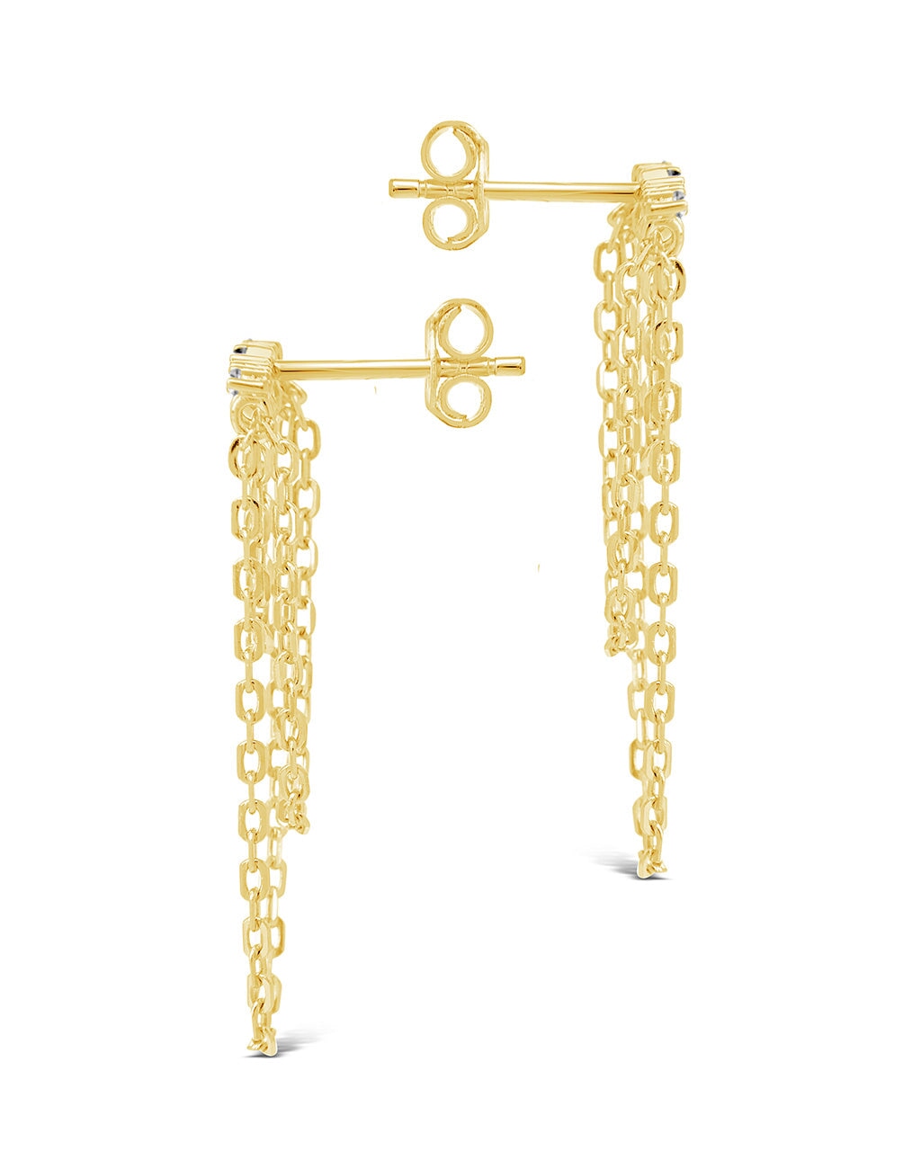 Phoebe CZ Chain Drop Studs Earring Sterling Forever