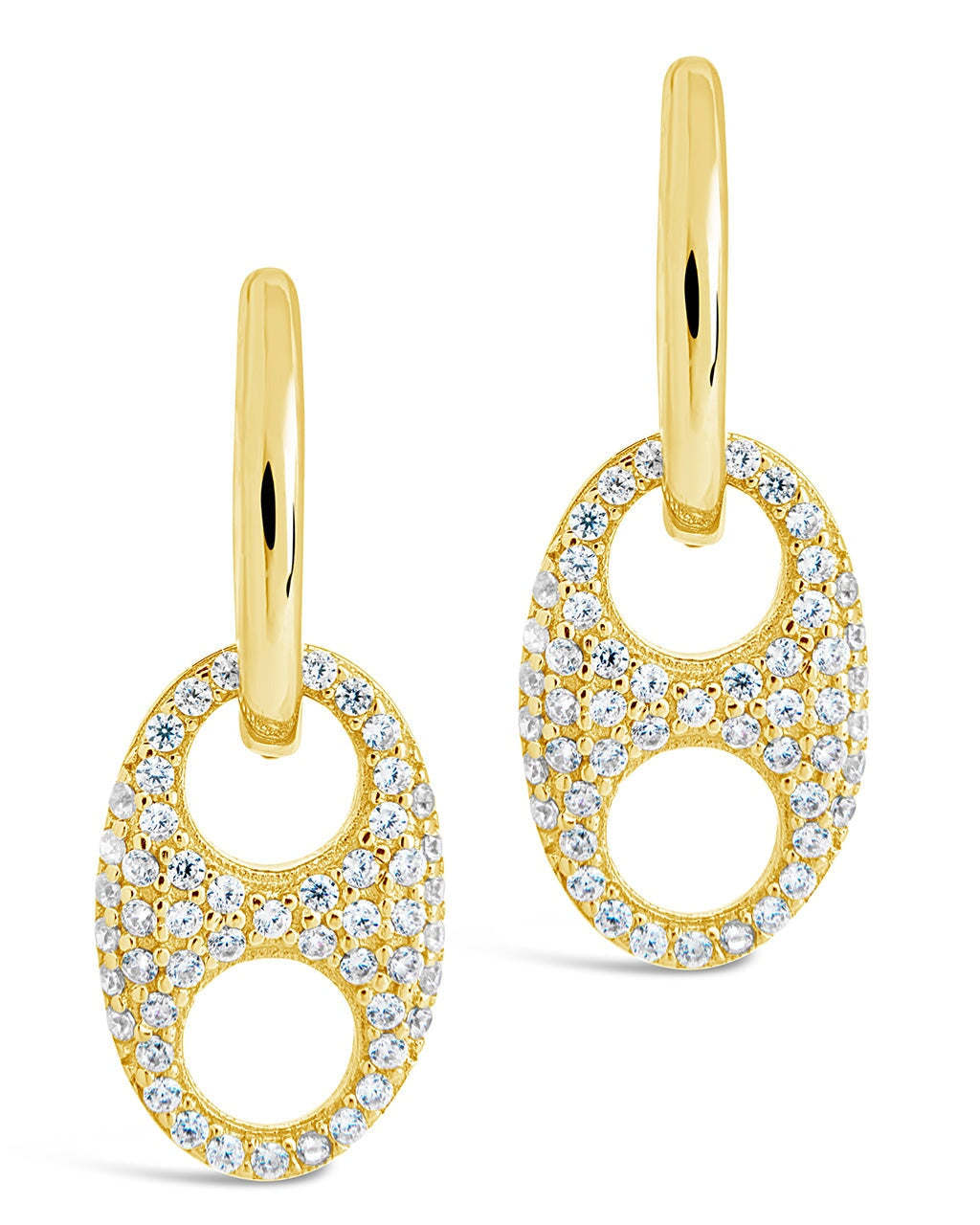 Avery CZ Charm Hoops Earring Sterling Forever