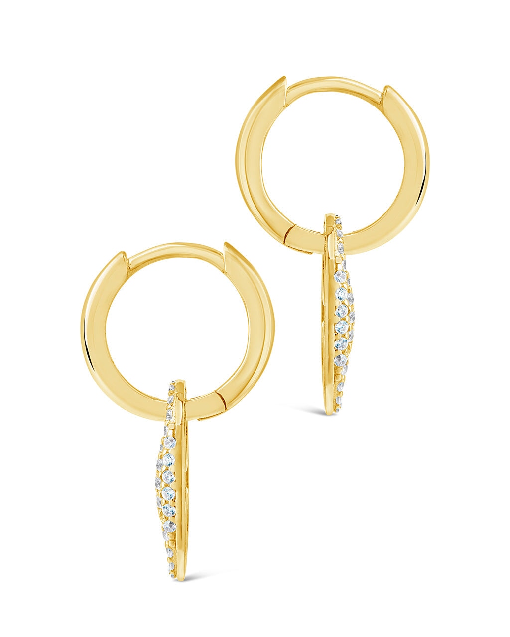 Avery CZ Charm Hoops Earring Sterling Forever