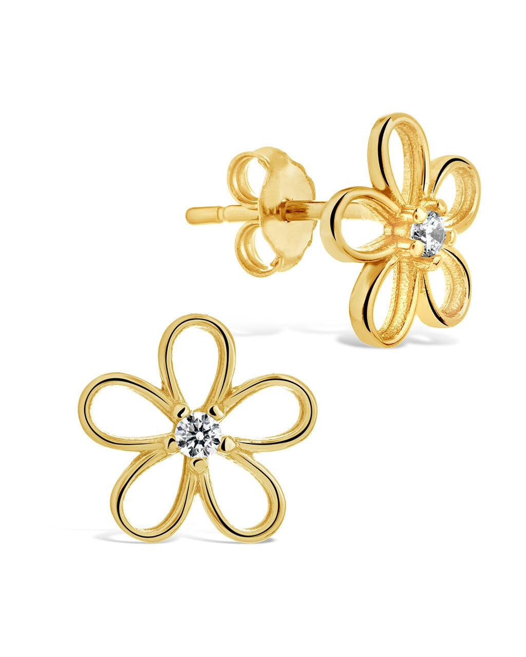 Daisy Studs Earring Sterling Forever Gold