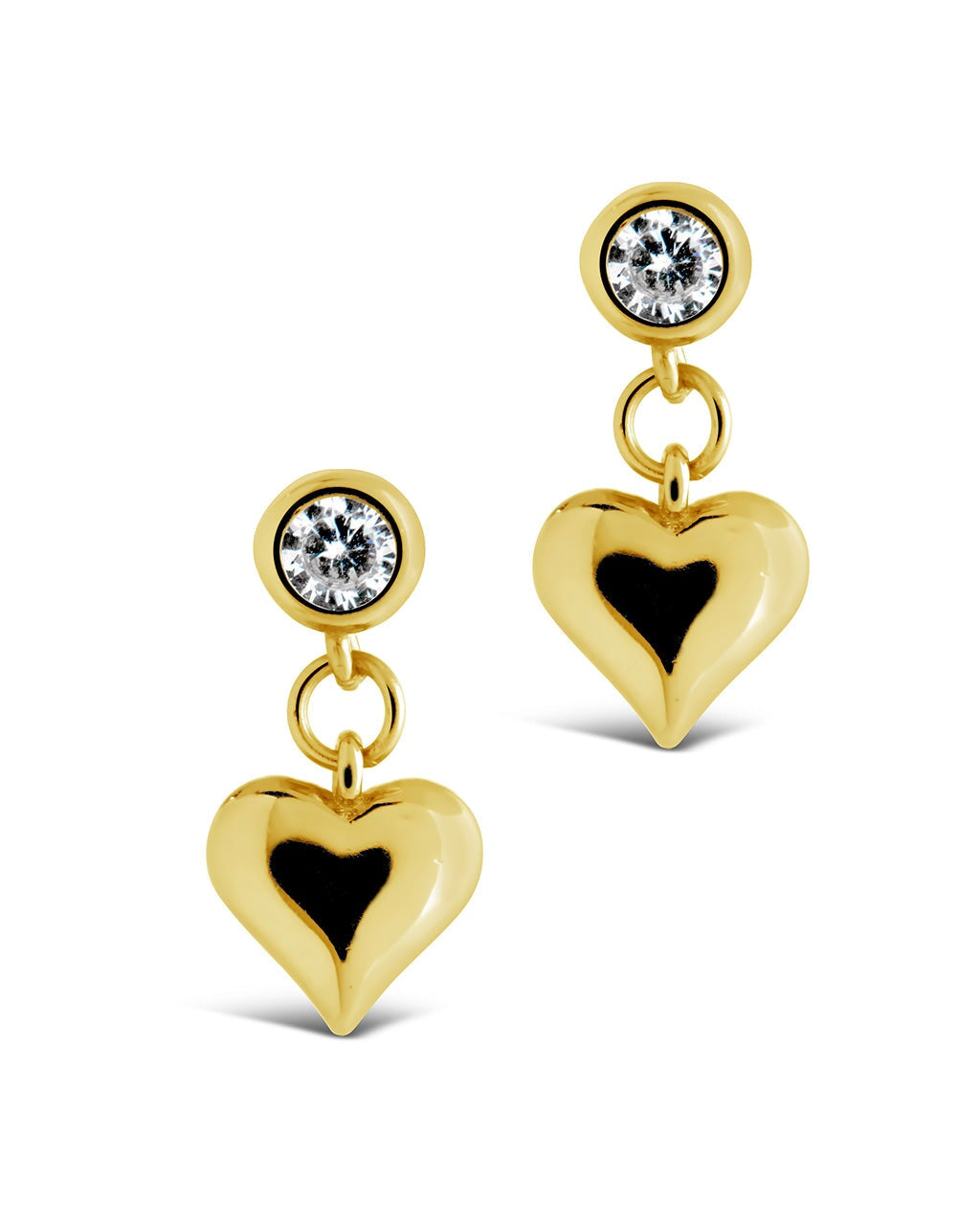 Luna Heart & CZ Studs Earring Sterling Forever