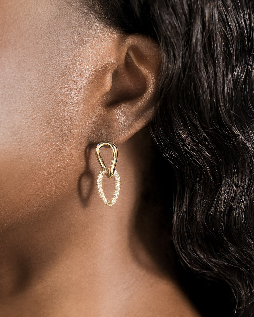 Sterling Silver Taissa CZ Chain Link Studs