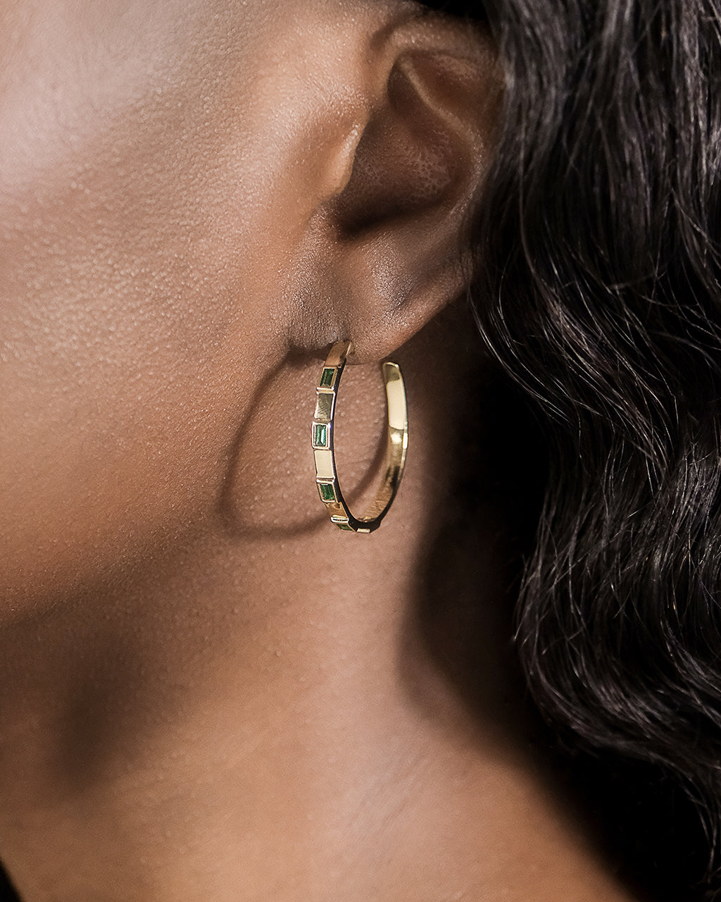 Sterling Silver Asher Flat Polished Hoops