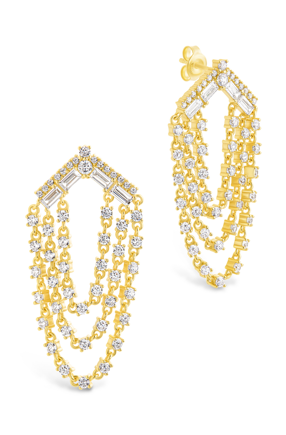 Ramona CZ Layered Dangle Stud Earrings