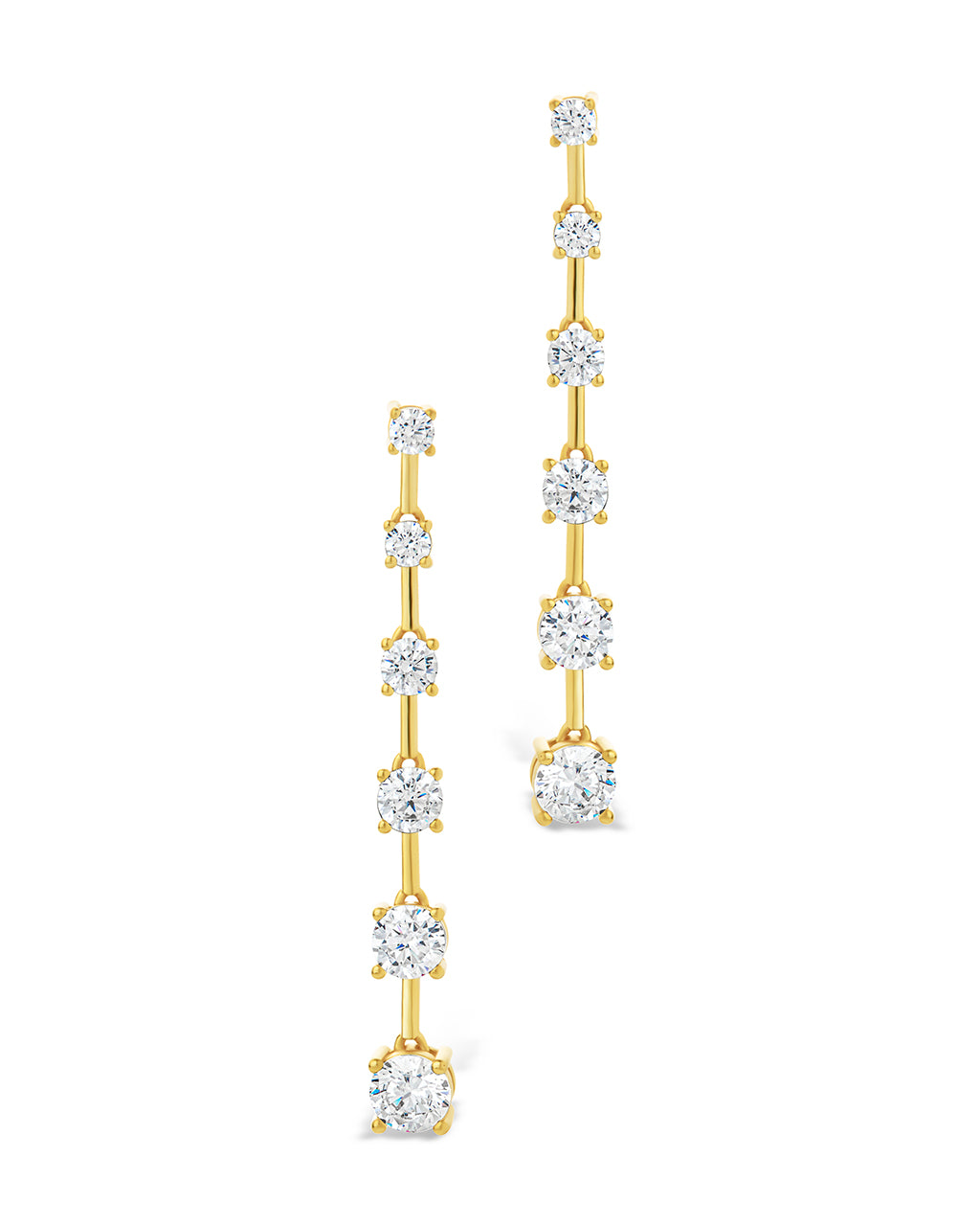 Sterling Silver Rue CZ Drop Earrings
