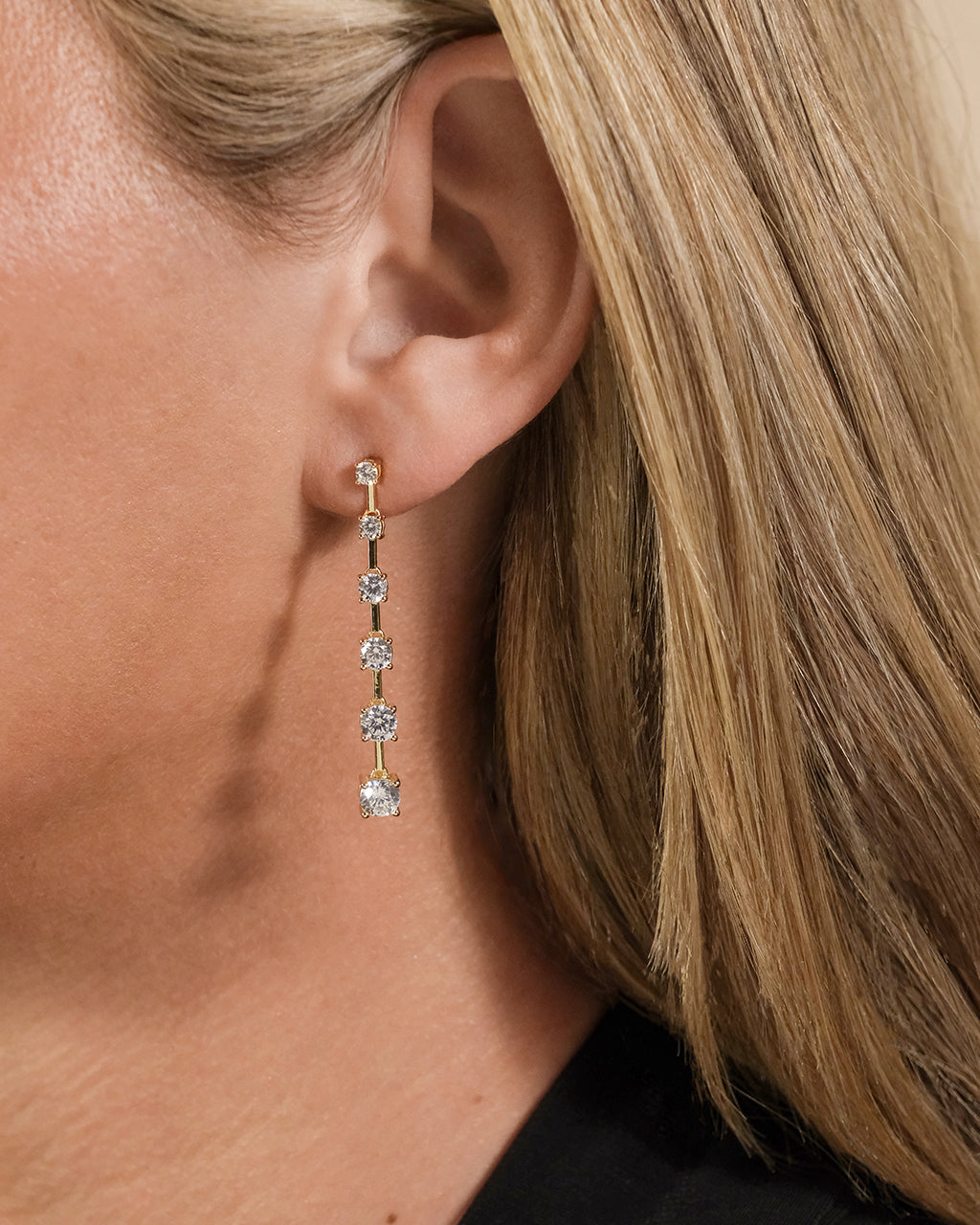 Sterling Silver Rue CZ Drop Earrings