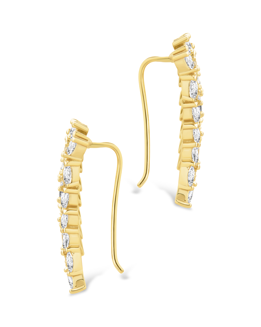 Sterling Silver Ryan CZ Fan Earrings