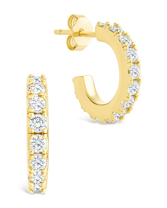 Sterling Silver Eleri CZ Tube Hoops