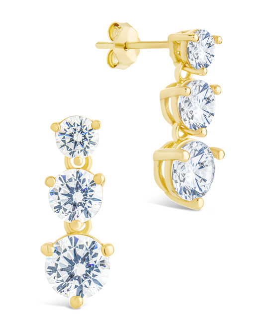 Sterling Silver Opaline Brilliant Cut CZ Studs