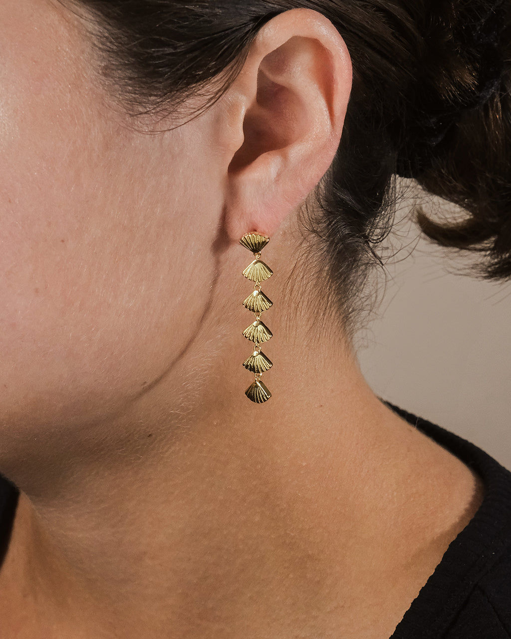 Scallop Shell Drop Earrings