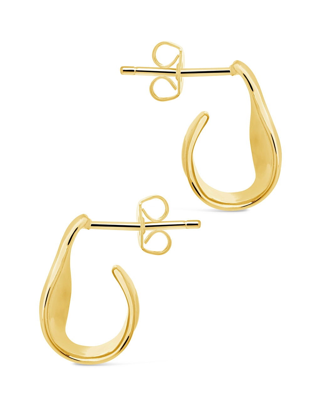 Hammered Huggie Studs Earring Sterling Forever