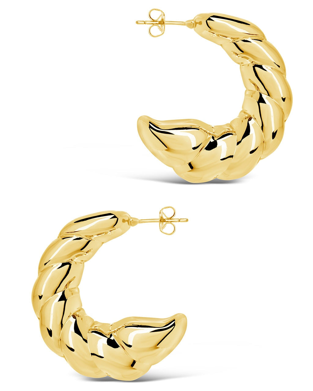 Statement Croissant Hoops Earring Sterling Forever