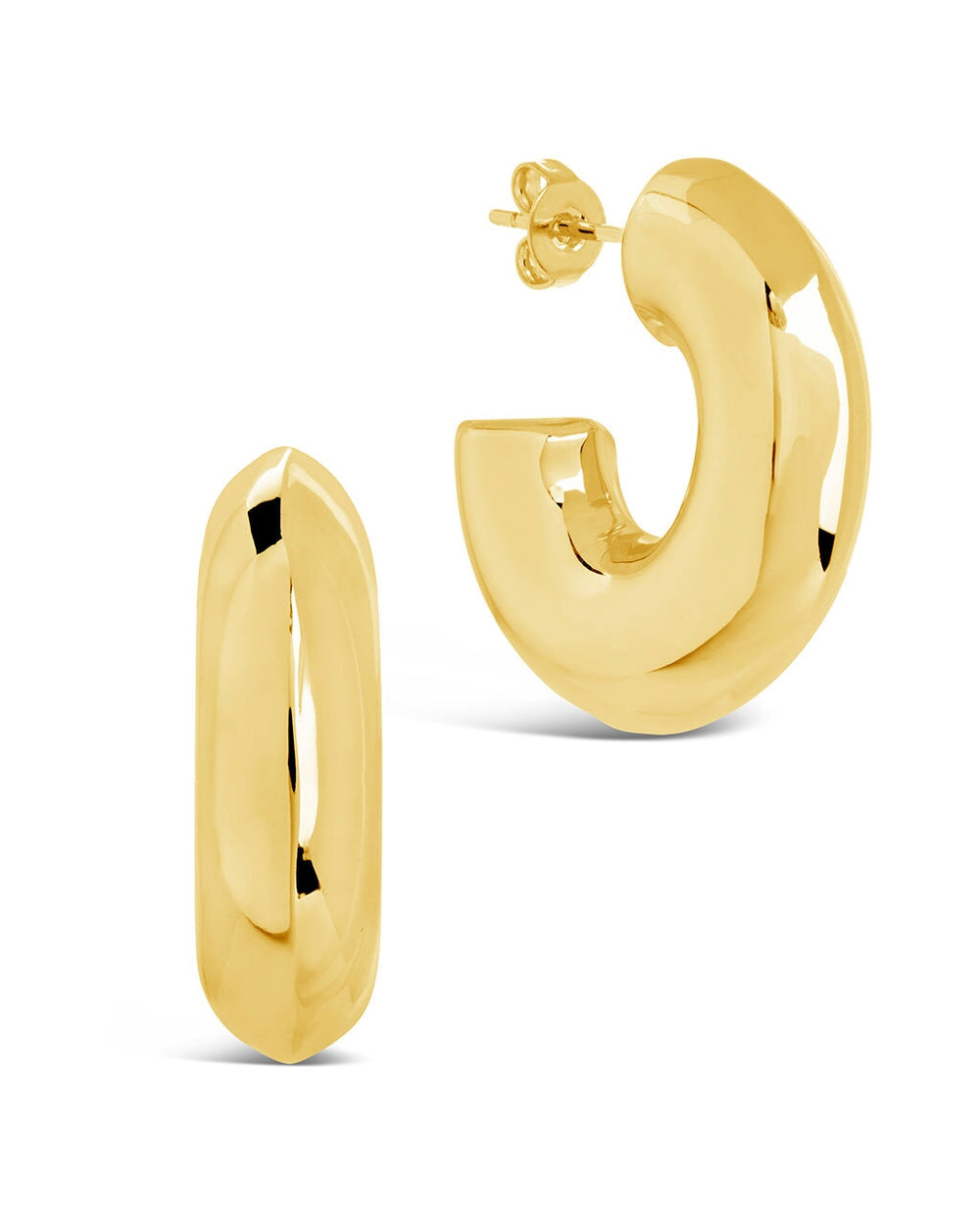 Jovie Tube Hoops Earring Sterling Forever Gold 