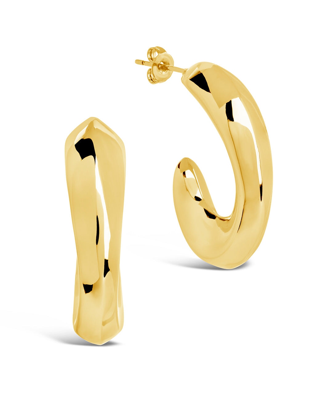 Lourdes Tube Hoops Earring Sterling Forever Gold