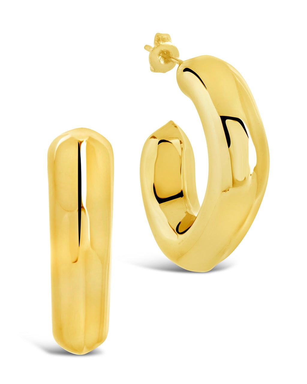 Miley Tube Hoops Earring Sterling Forever Gold