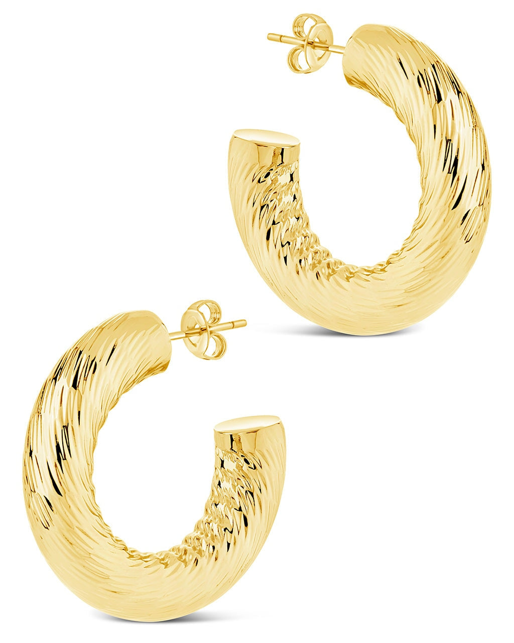 Pepper Textured Tube Hoops Earring Sterling Forever
