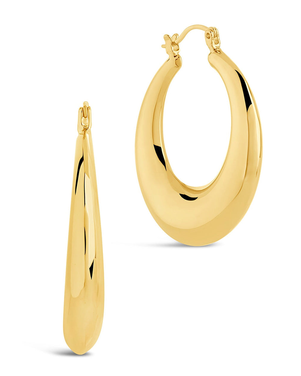 Quinn Tube Hoops Earring Sterling Forever Gold
