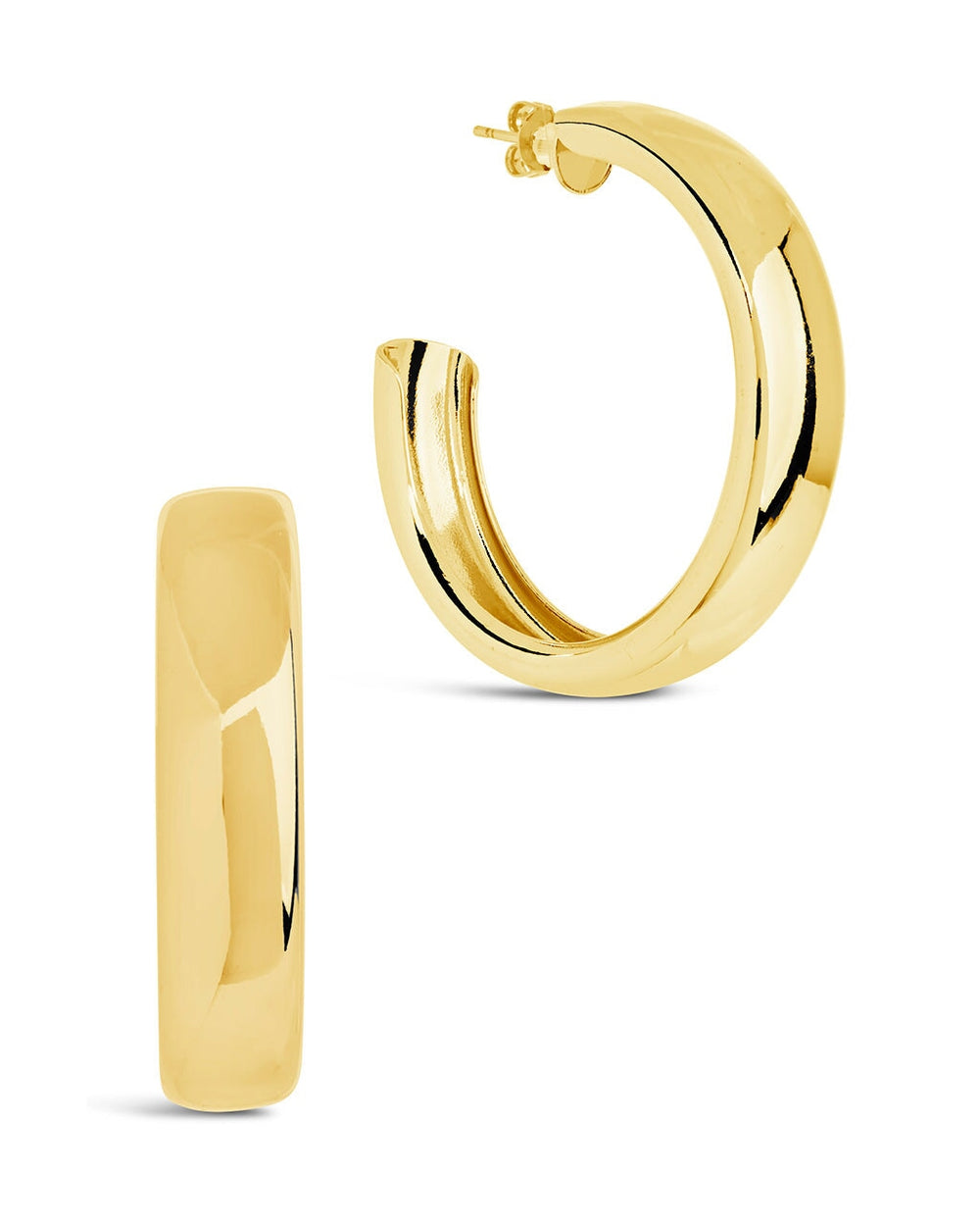 Liviana Polished Statement Hoops Earring Sterling Forever Gold