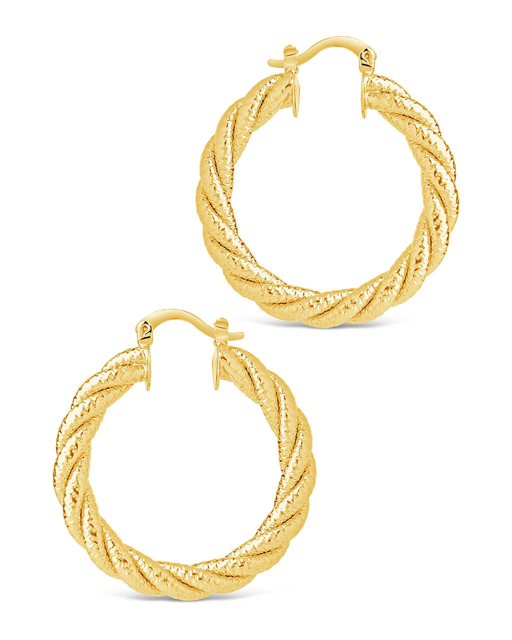 Cerys Woven Hoops Earring Sterling Forever