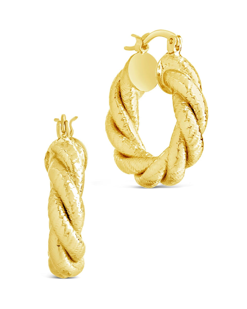 Esme Braided Hoops Earring Sterling Forever Gold