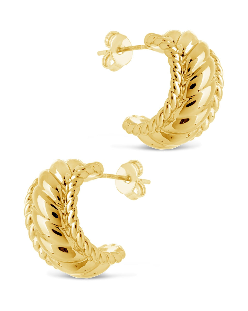 Kalina Quilted Huggie Hoops Earring Sterling Forever