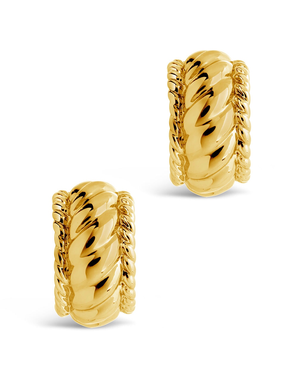 Kalina Quilted Huggie Hoops Earring Sterling Forever