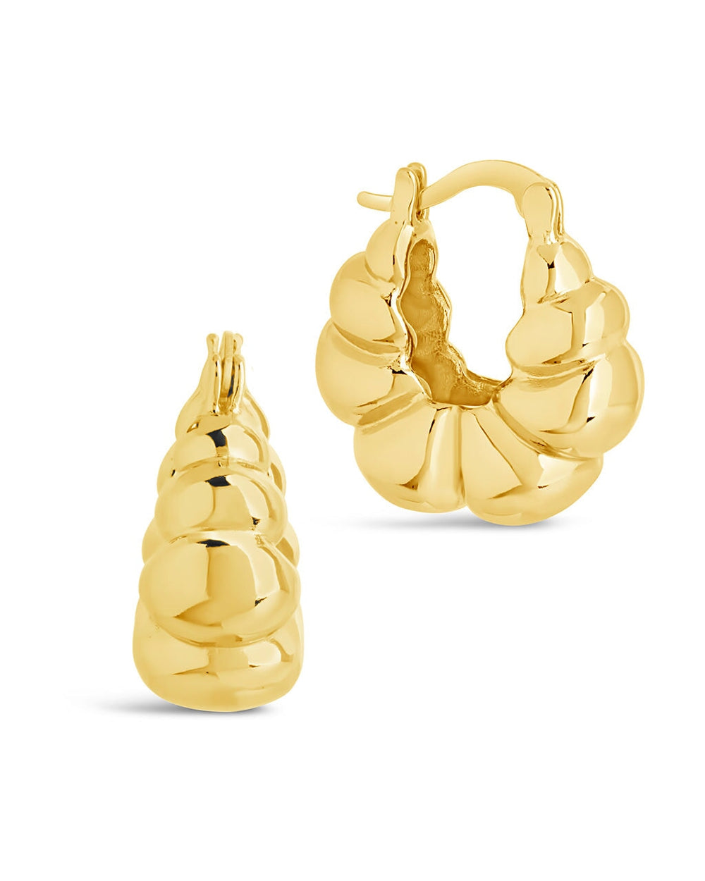 Petite Croissant Hoops Earring Sterling Forever Gold