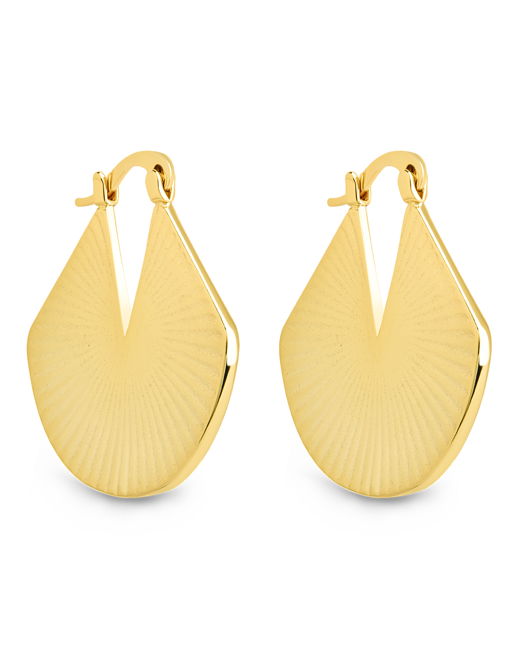 Francesca Ribbed Fan Hoop Earrings