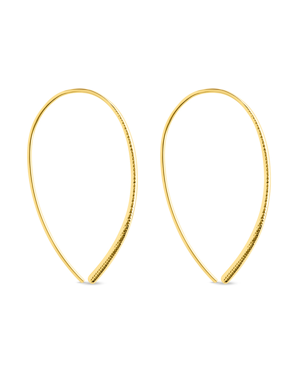 Textured Delicate Threader Hoop Earrings