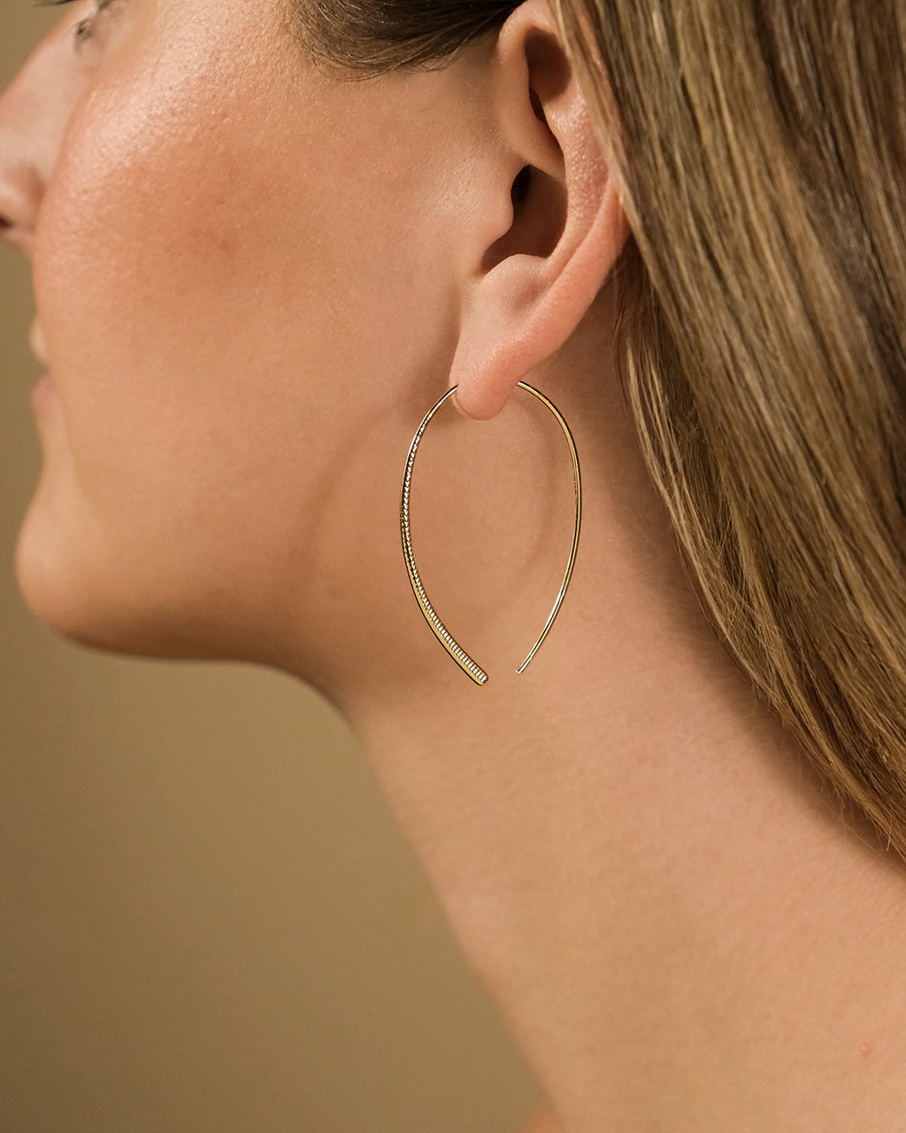Textured Delicate Threader Hoop Earrings