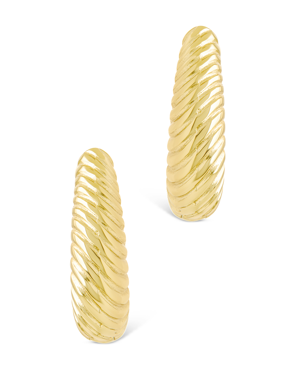 Haven Textured Oval Micro Hoops