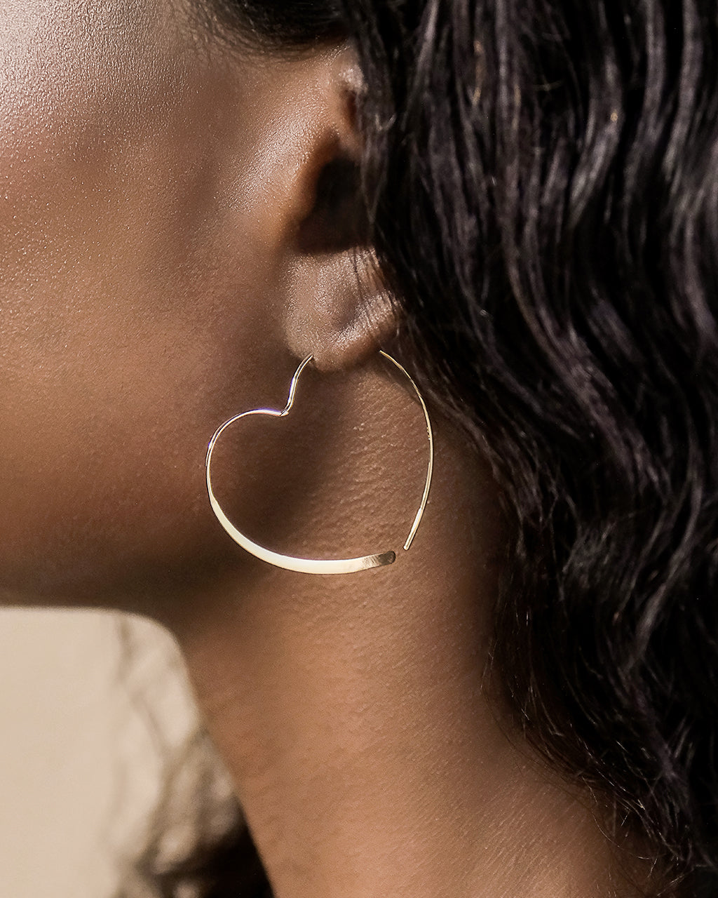Rorie Heart Threader Hoops
