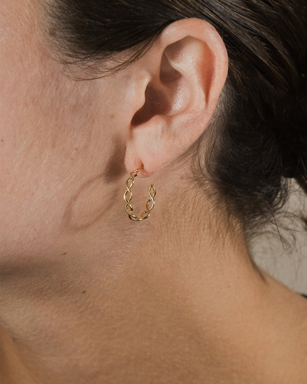 Sterling Silver Open Rope Hoops