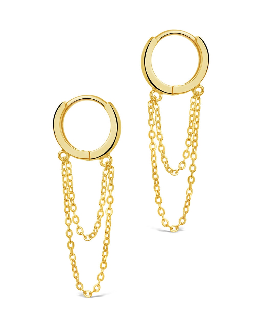 Larisa Chain Drop Hoops Earring Sterling Forever