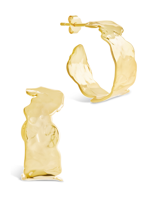 Sterling Silver Anna Textured Hoop Earrings