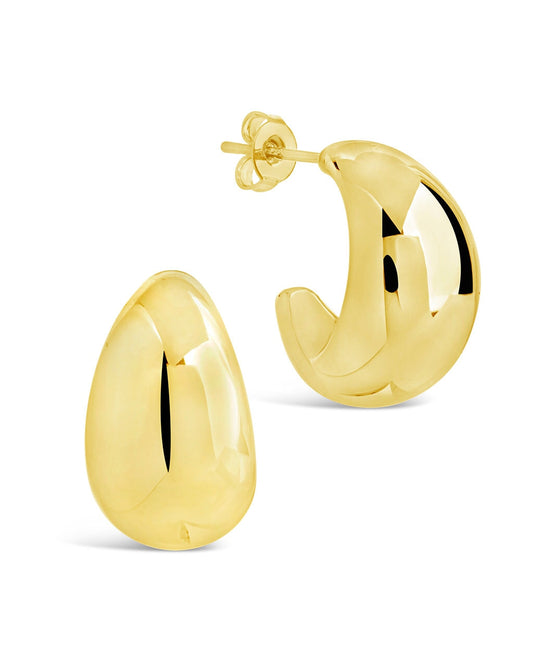 Eclipse Hoops Earring Sterling Forever Gold 0.75"