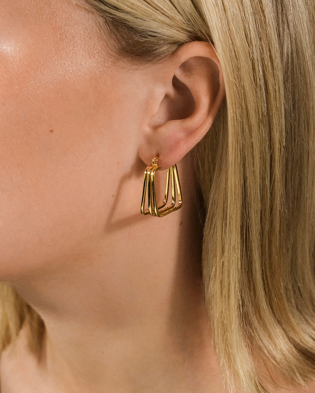 Belinda Textured Square Earrings