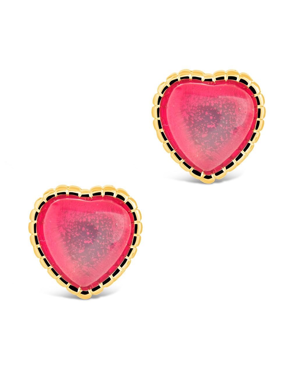 Ruby Heart Studs Earring Sterling Forever