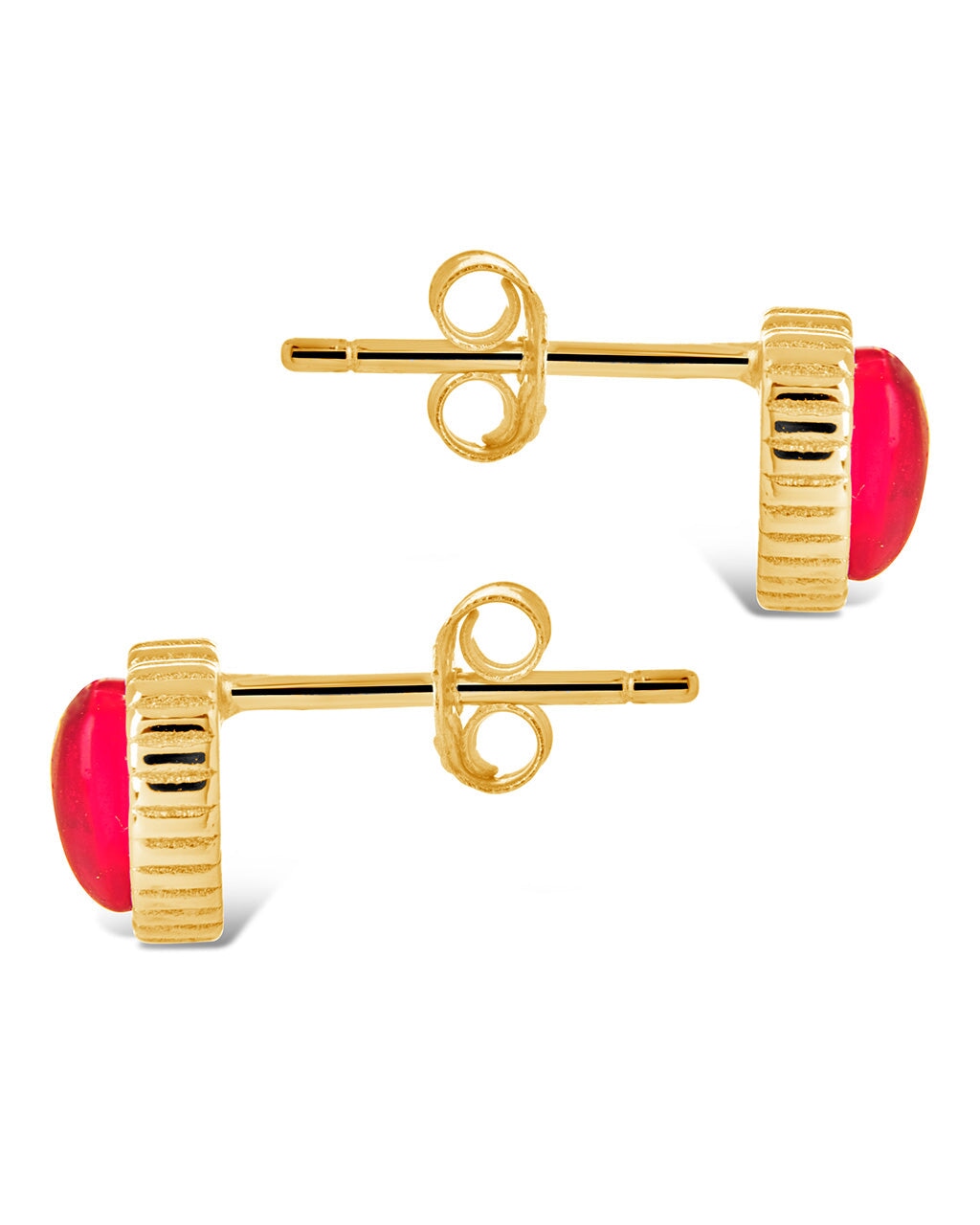Ruby Heart Studs Earring Sterling Forever