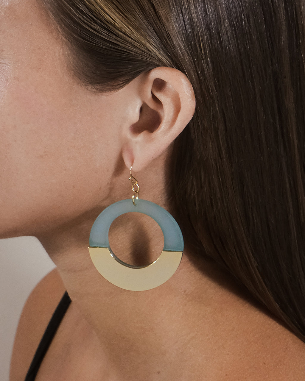 Half Resin Dangle Earrings