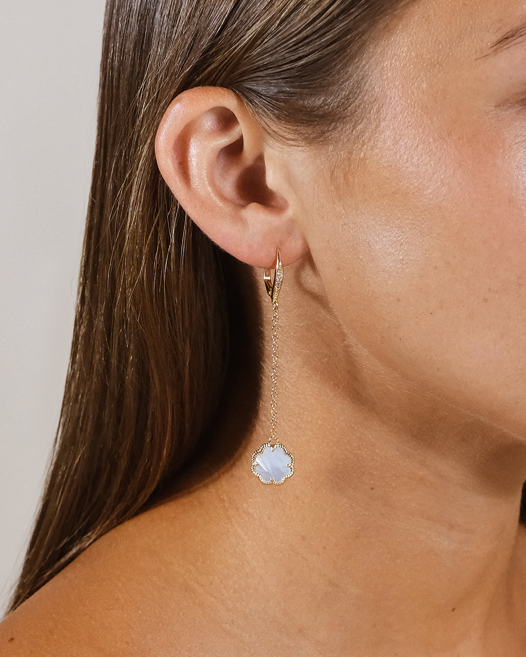 Rose Petal Long Drop Earrings