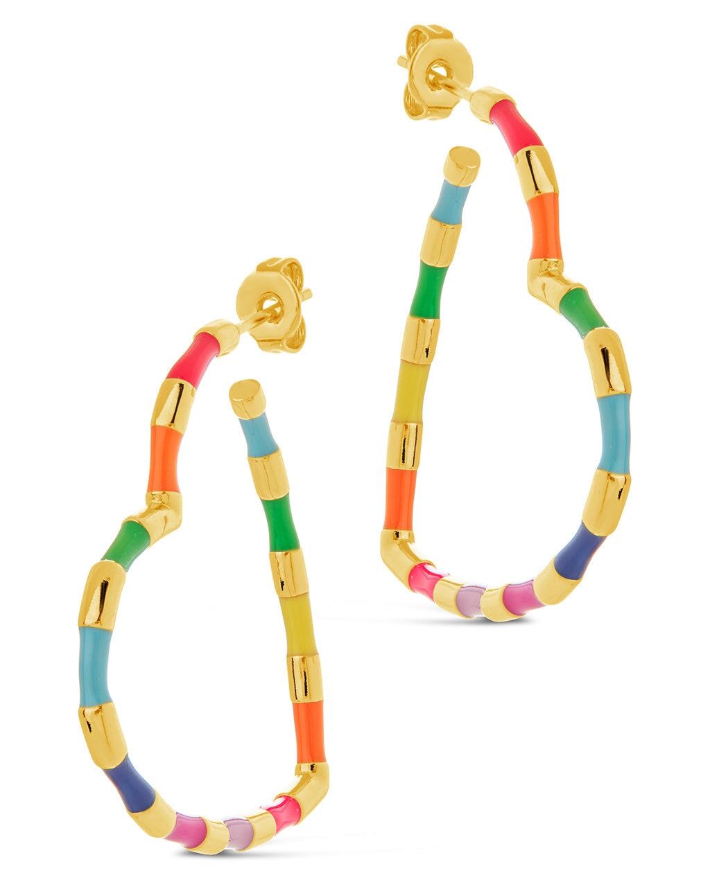 Rainbow Heart Hoops Earring Sterling Forever