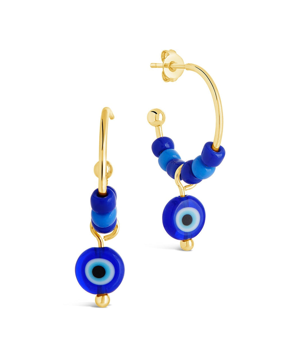Sibyl Evil Eye Beaded Hoop Earrings Earring Sterling Forever Gold