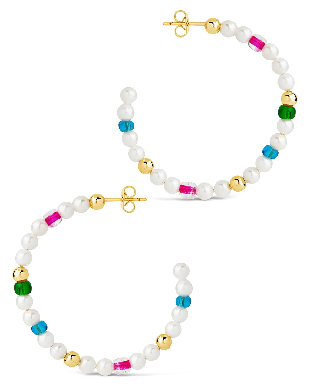 Polly Pearl & Bead Hoop Earrings Earring Sterling Forever