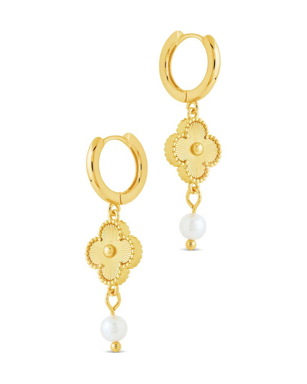 Tilda Pearl & Clover Charm Micro Hoop
