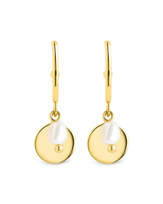 Morgan Pearl & Disk Dangle Earrings